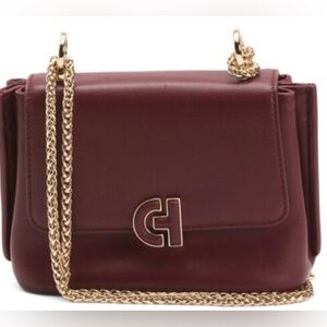 Cole Haan Leather Mini Convertible Chain Handbag. Black Cherry. “STUNNING”!! NWT